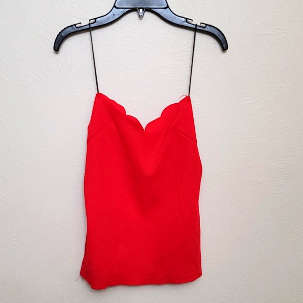 Womens XS Shein Red scalloped tank/camisole